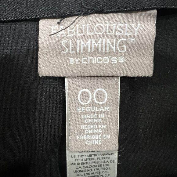 Chico's Size 00 US XS 2 Fabulously Slimming Ponte Pull On Slim Leg Pants Black - Picture 6 of 12